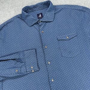 johnnie-O Blue Microprint Casual Button-Down Shirt